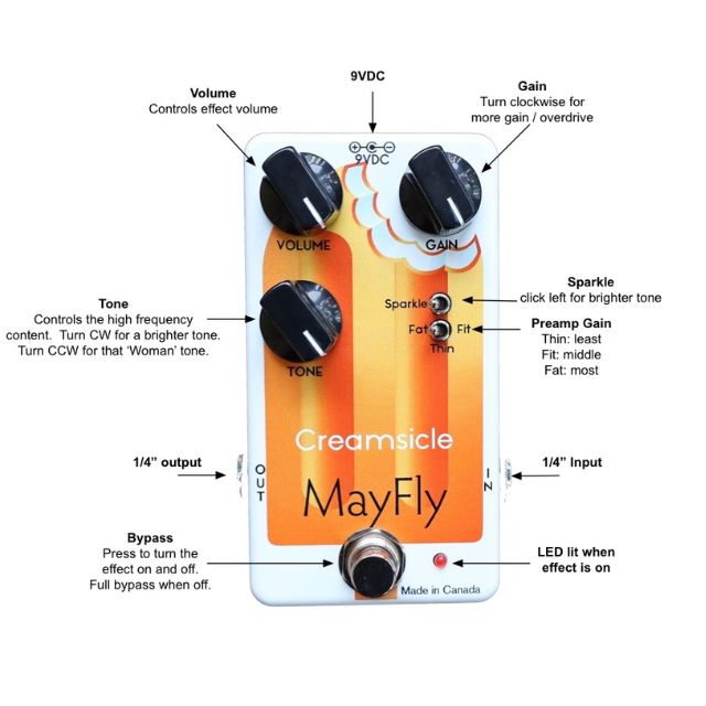 MayFly Creamsicle Overdrive Pedal - Image 2