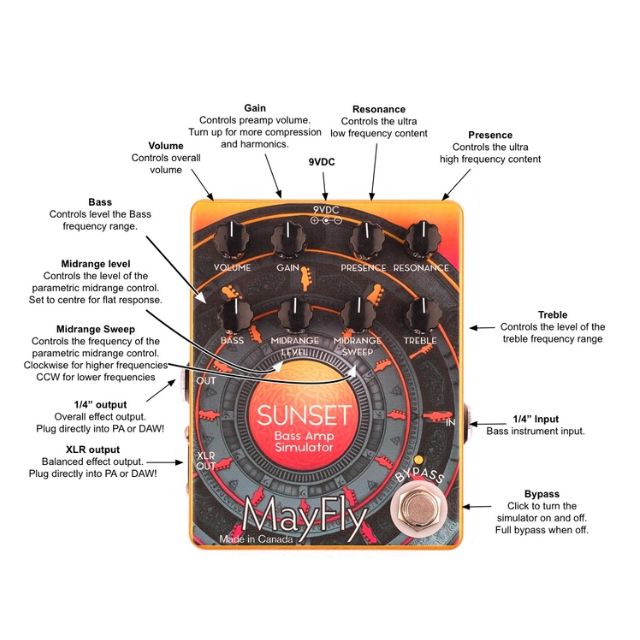 MayFly Sunset Bass Amp Simulator Pedal - Image 2