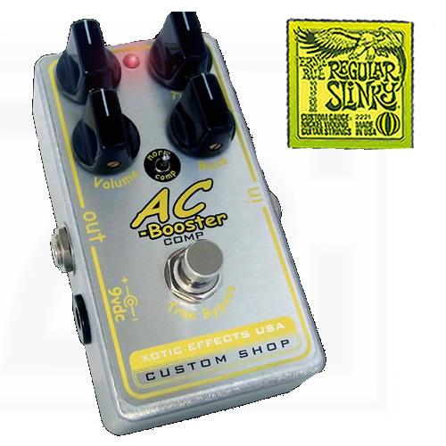 Xotic AC Comp Booster Pedal w/ Ernie Ball Slinky Strings