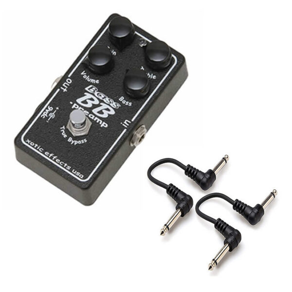 Xotic Bass BB Preamp Distortion Booster + 2 Patch Cables