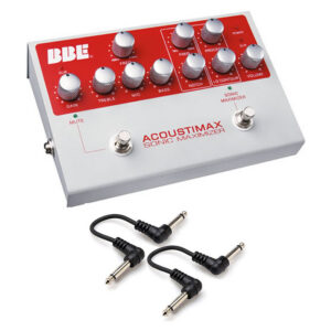 BBE Acoustimax Acoustic Preamp/DI Pedal + 2x 6" Cables