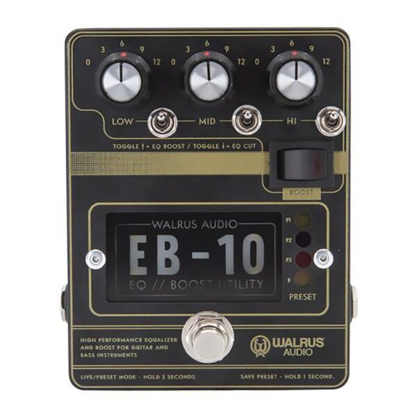 Walrus Audio EB-10 Preamp/EQ/Boost Pedal, Black