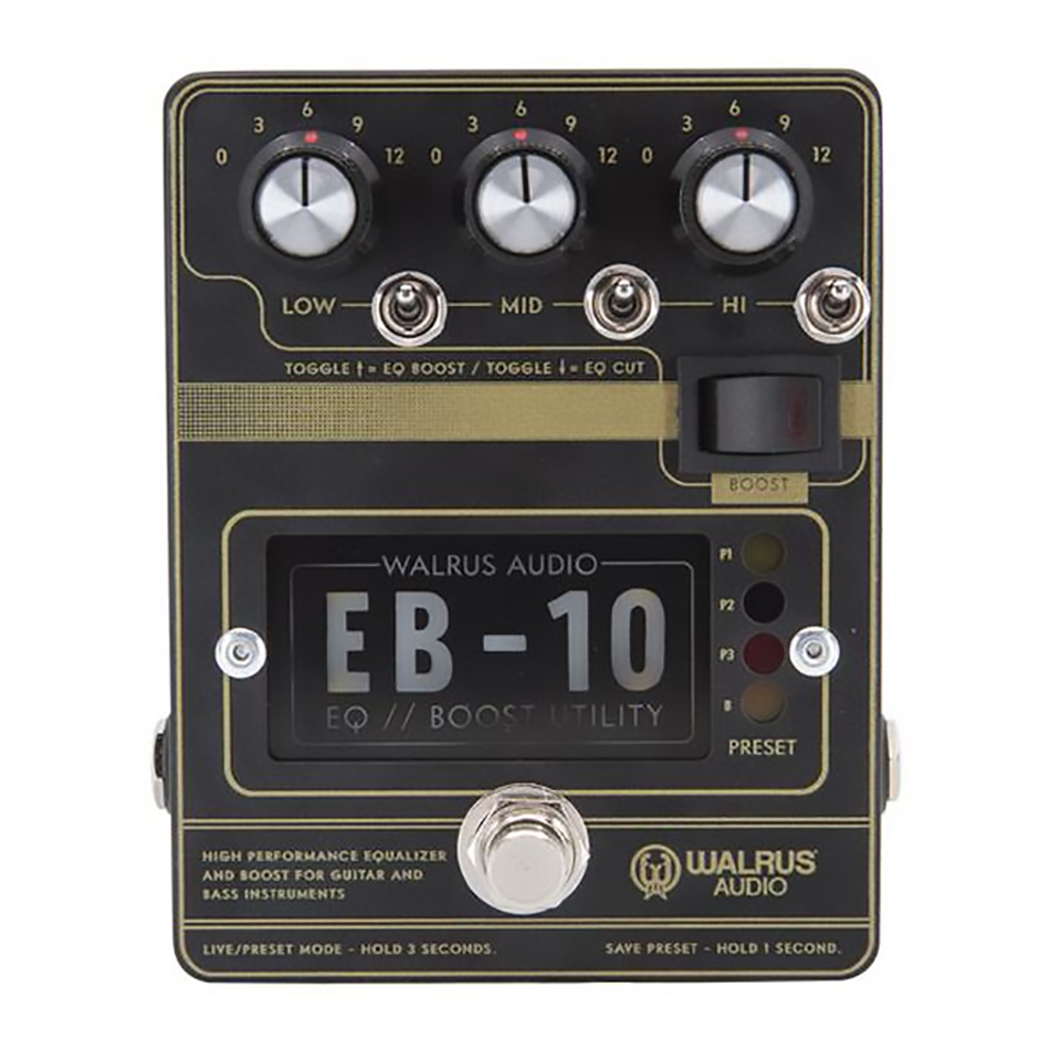 Walrus Audio EB-10 Preamp/EQ/Boost Pedal, Black