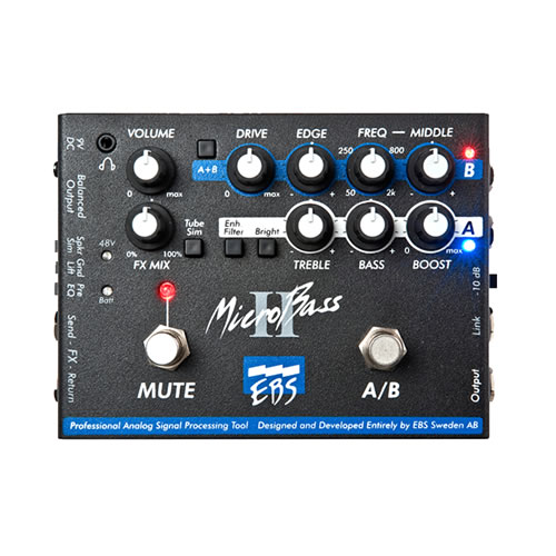 EBS MicroBass II 2-Channel Preamp/DI Pedal + Cables - Image 2