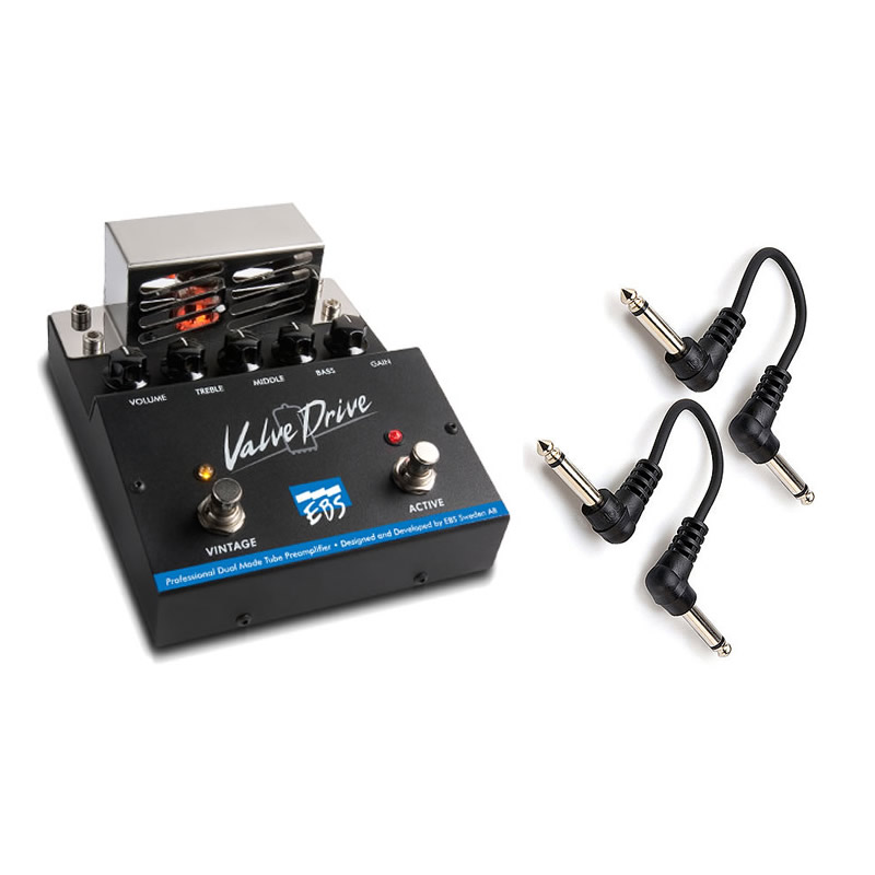 EBS ValveDrive Dual Tube Overdrive/Preamp + 2x 6" Cables