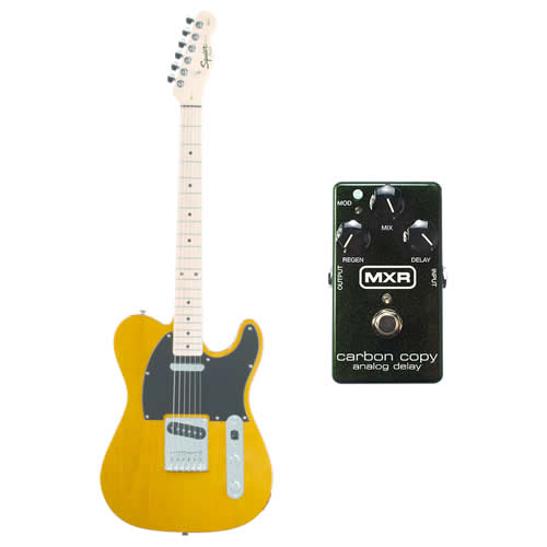 Squier Affinity Telecaster Blonde + MXR Carbon Copy Delay Bundle