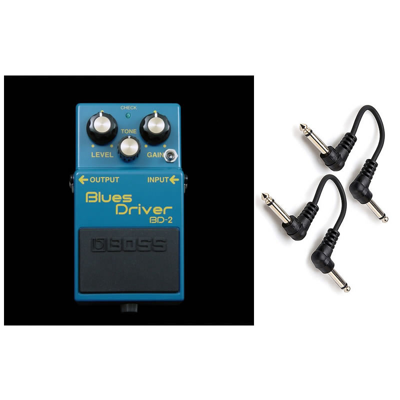 Keeley Modified Boss BD-2 Phat Mod Overdrive + 2 Patch Cables