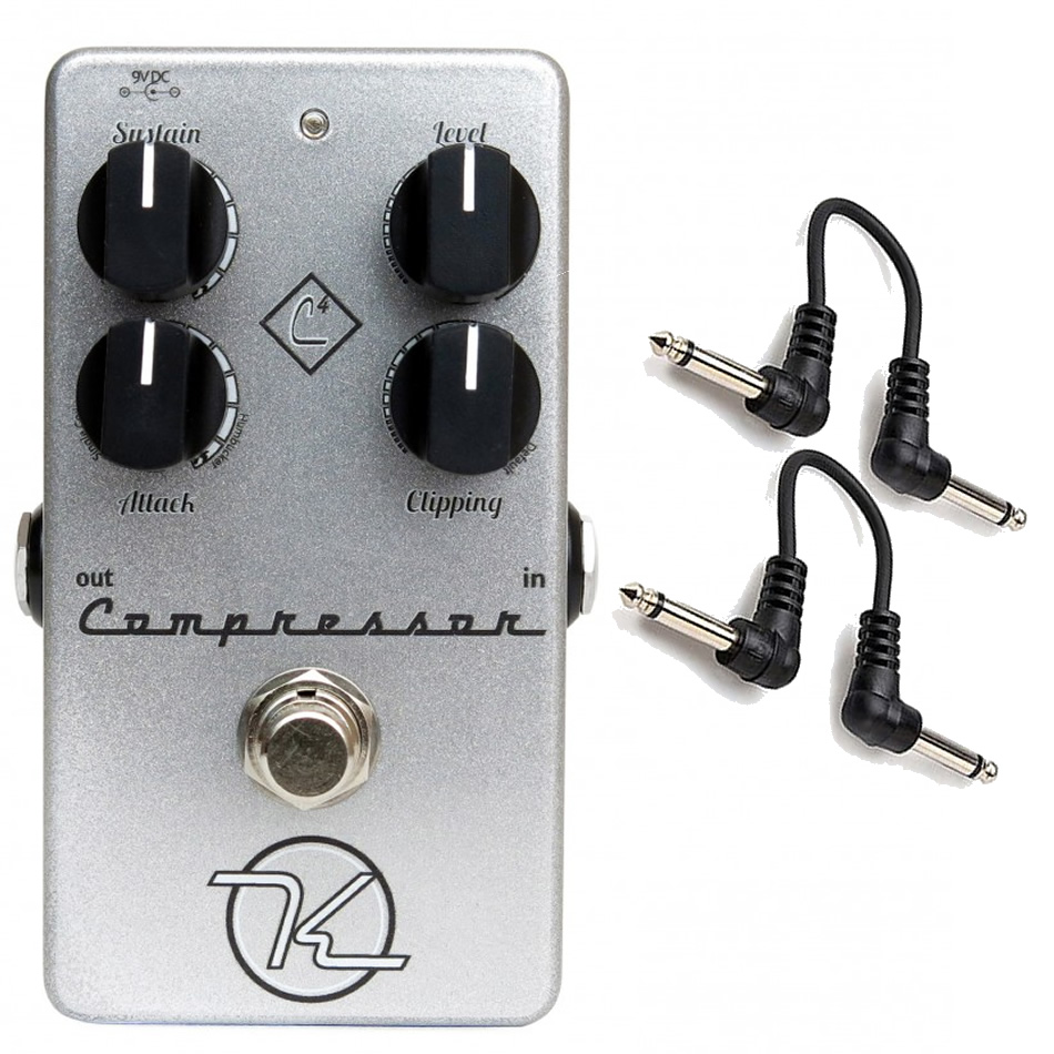 Keeley C4 Compressor Pedal + 2x 6" Patch Cables