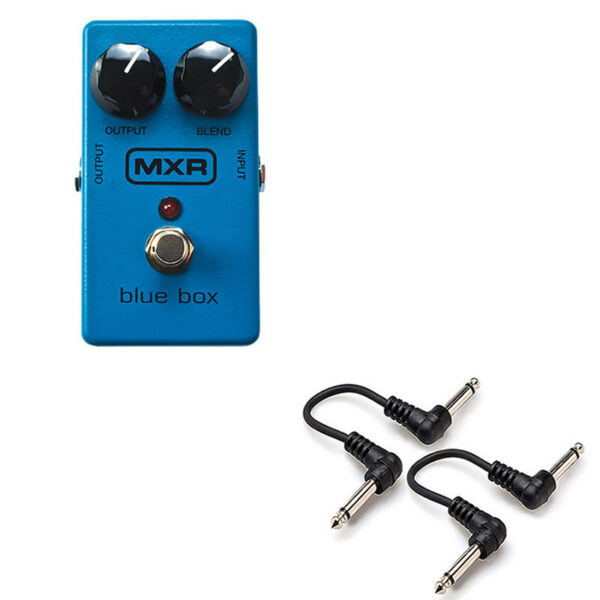 MXR M103 Blue Box Octave Fuzz Pedal w/ 2x 6" Patch Cables