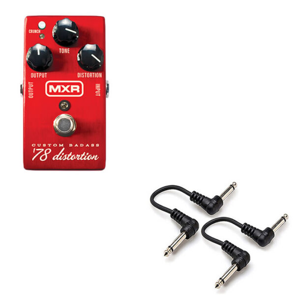 MXR M78 Custom Badass '78 Distortion + 2 Patch Cables