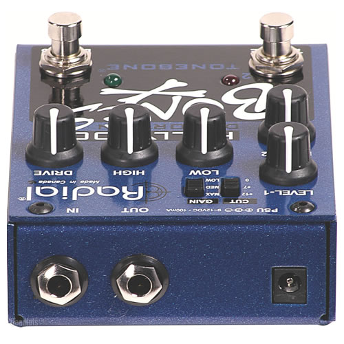 Radial Bones Hollywood Dual Distortion Pedal + 2x 6" Cables - Image 3