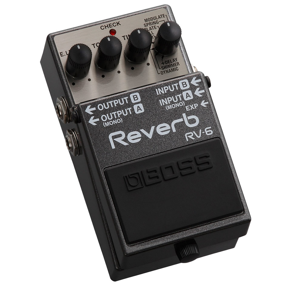 BOSS RV-6 Reverb Pedal + Two 6" Patch Cables - Image 3
