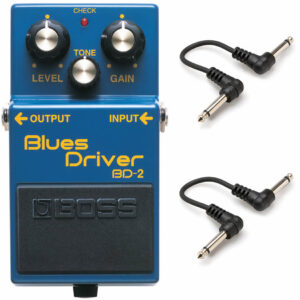 BOSS BD-2 Blues Driver Pedal + Two 6" Patch Cables
