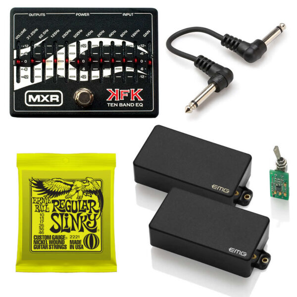 EMG KFK Pickup Set + MXR KFK1 EQ Bundle w/ Cable & Strings