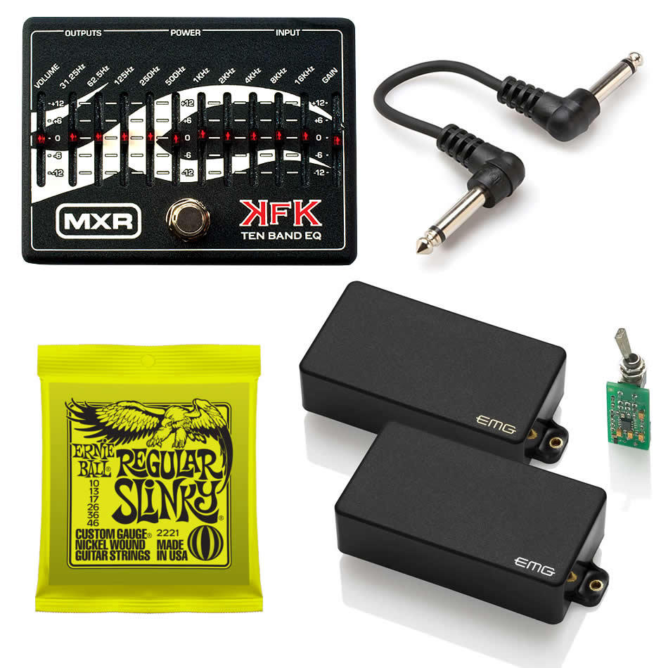EMG KFK Pickup Set + MXR KFK1 EQ Bundle w/ Cable & Strings