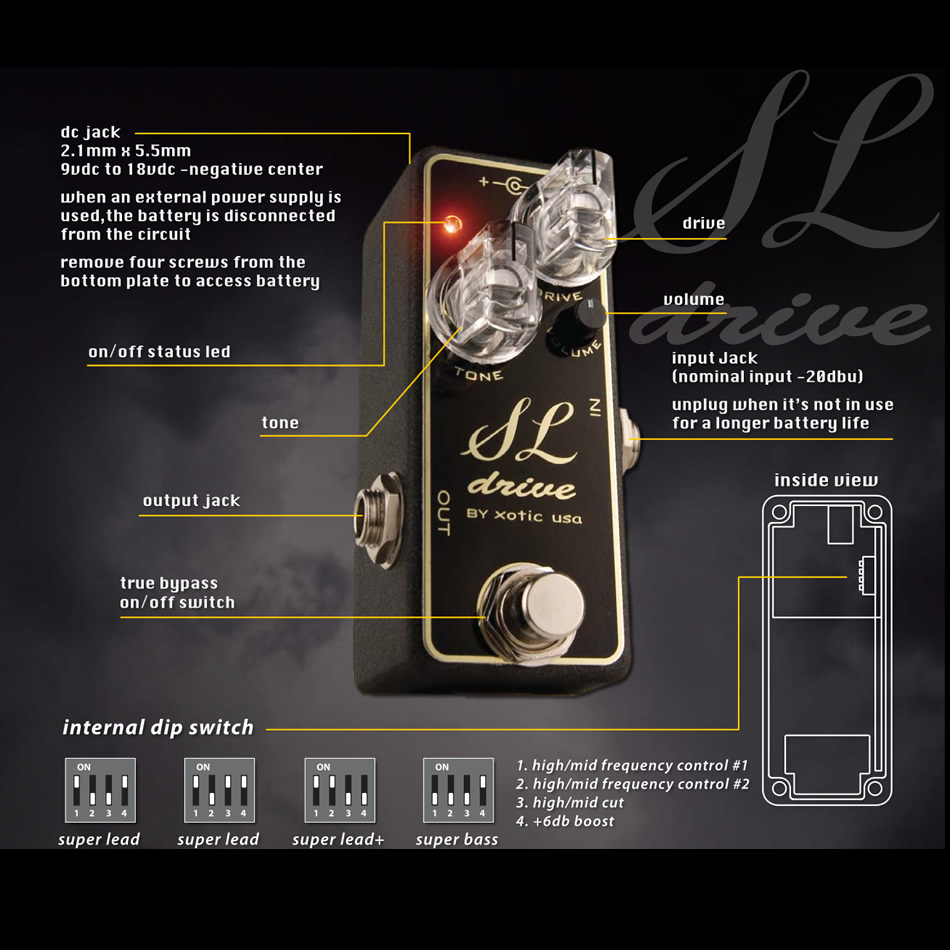Xotic SL Drive Overdrive Pedal + Power Supply & Cables - Image 3