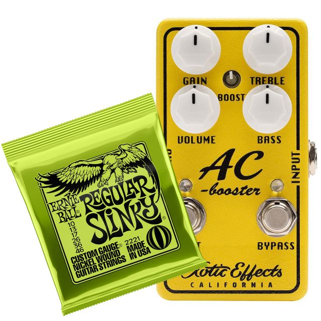 Xotic AC Booster Overdrive/Distortion Pedal + Ernie Ball Strings