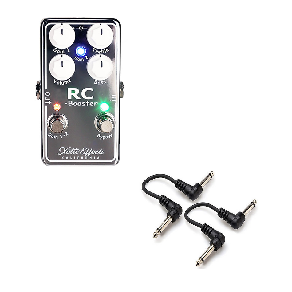 Xotic RC Booster V2 Boost Pedal + 2 Free 6" Cables