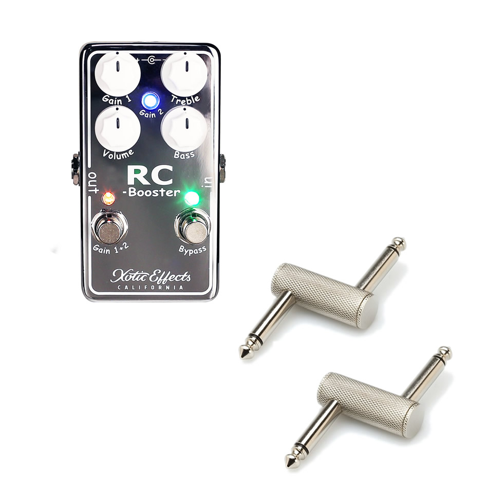Xotic RC Booster V2 Boost Pedal + 2 Patch Cables